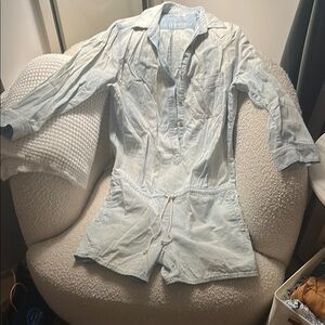 Denim Long Sleeve Romper